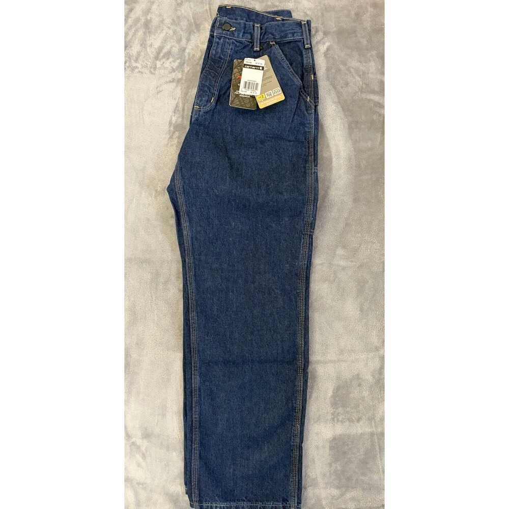 NEW Carhartt Flame Resistant Signature Denim Dungaree Size 32 X 32 Jeans Mens
